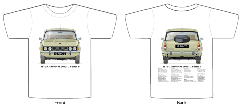 Rover P6 2000TC (Series II) 1970-73 T-shirt Front & Back